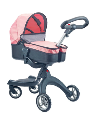 COCHE CUNA PASEO LUXURY ROSADO NEGRO