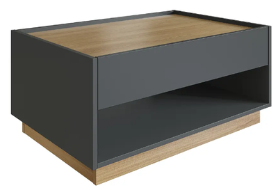 MESA DE CENTRO GRAFITO/ MIEL CON CAJÓN