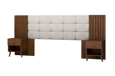 RESPALDO BOX LADY CAPITONE BLANCO CARAMELO