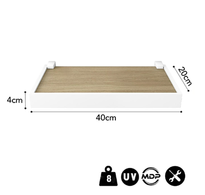 Imagen 2 del producto REPISA RECTA DUETTO ROBLE MIEL CON SOPORTE Y BORDA BLANCO