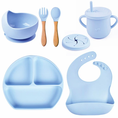 Imagen 1 del producto SET DE ALIMENTACION SILICONA CELESTE 6 PIEZAS