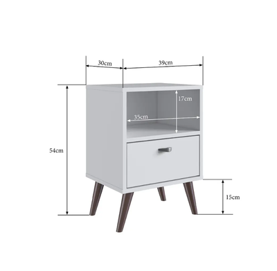 Imagen 2 del producto VELADOR HONEY CON CAJÓN BLANCO