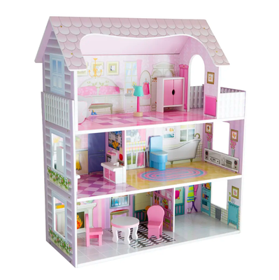 CASA DE MUÑECA MADERA CON ACCESORIOS