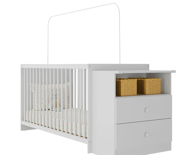 CUNA CON COMODA MI BEBÉ BLANCO