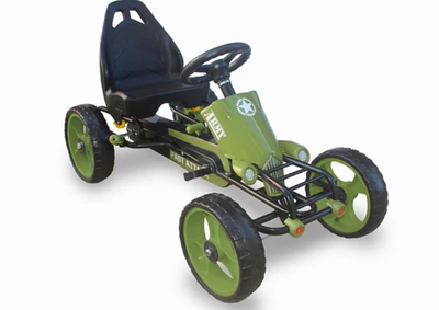 GO KART RACING ARMY GREEN KIDSCOOL