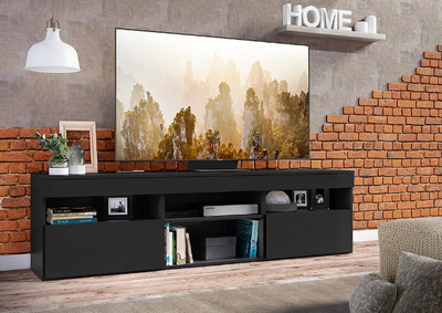 Imagen 2 del producto RACK PARIS CON 2 PUERTAS NEGRO