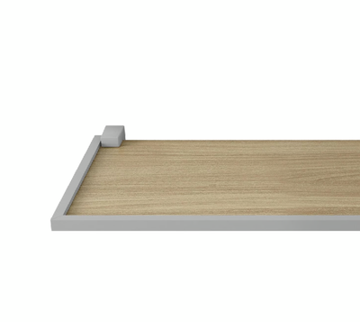 Imagen 2 del producto REPISA RECTA DUETTO ROBLE MIEL CON SOPORTE Y BORDA GRIS