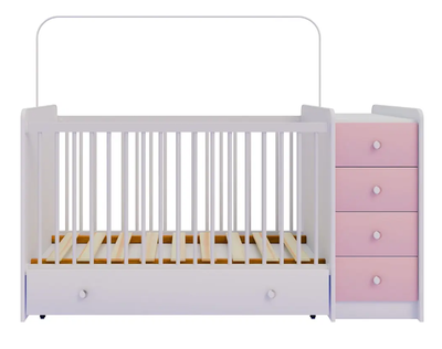 Imagen 2 del producto CUNA CON COMODA TOP BABY ROSADA 