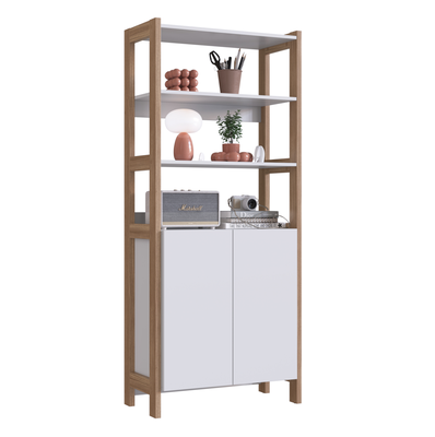 Imagen 2 del producto ESTANTE 3 DIVISIONES Y 2 PUERTAS BLANCO CASTAÑO EMOVELL