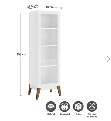 Imagen 2 del producto Vitrina 1 Puerta Amber Blanco