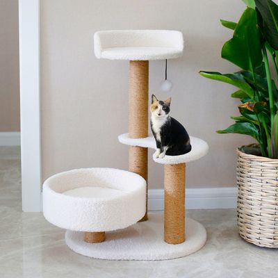 RASCADOR /CASA PARA GATOS BLANCA