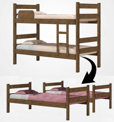 Imagen 2 del producto Camarote Prisma 1 Plaza 0.90x1.90 Cedro