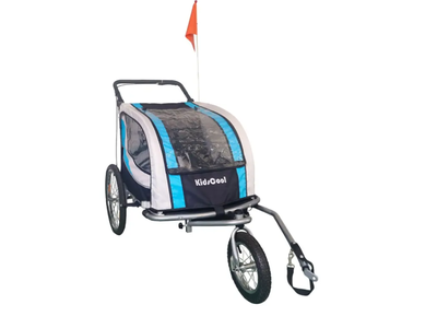 CARRITO JOGGER BABY TRAILER PARA 2 NIÑOS AZUL