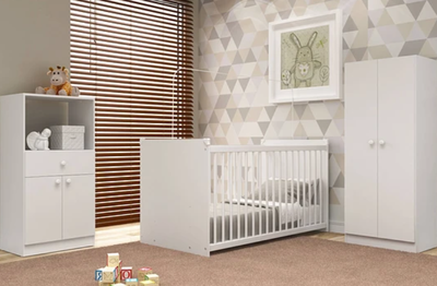 Imagen 2 del producto COMBO CUNA + COMODA + CLOSET BLANCO BRILLO