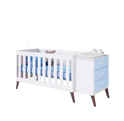 CUNA CON CAJONERA ENCANTO AZUL