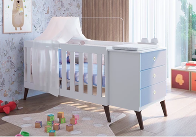 Imagen 2 del producto CUNA CON CAJONERA ENCANTO AZUL
