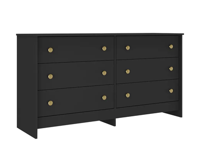COMODA DUPLEX 6 CAJONES NEGRO