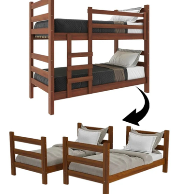 Imagen 2 del producto Camarote Litera Essenciale Cr Café Con Escalera