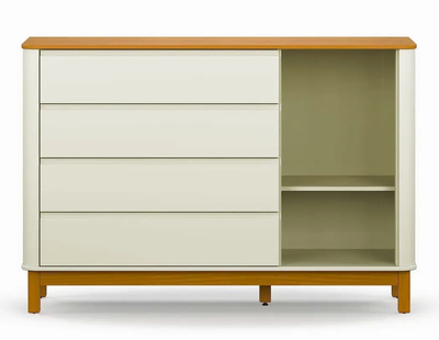 Imagen 2 del producto CÓMODA FLOW 4 CAJONES + PUERTA BEIGE ECO WOOD