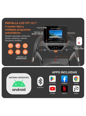 Imagen 2 del producto Trotadora con Pantalla Bodytrainer RN820 20 km/h con APPs