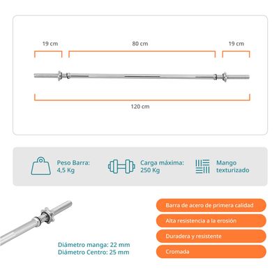 Imagen 2 del producto Barra Preolimpica Bodytrainer 1.2M