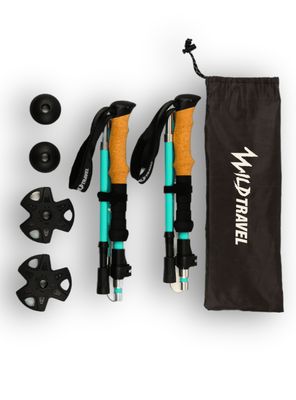 Bastones De Trekking 2 Unidades Par Plegable Aluminio 7075