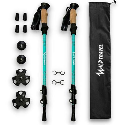 Bastones de Trekking Wild Travel 2 unidades Celeste