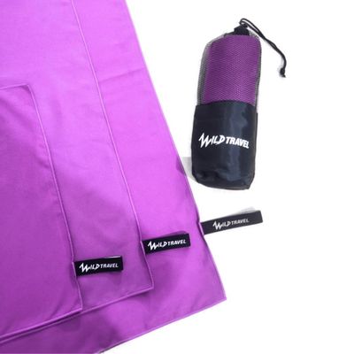 Pack 3 Toalla Microfibra Morado Wild Travel Secado Rápido