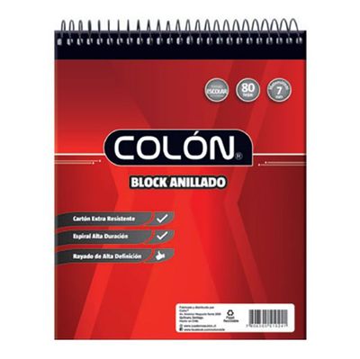 Block Colón Escolar Espiral Matemáticas 80 hojas 10 unidades
