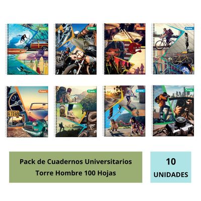 Imagen 2 del producto Cuaderno Universitario Torre Hombre 100 Hojas 10 Unidades