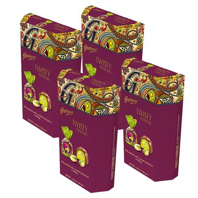 Pack 4 Estuches Choco Twisty Pistacho 186gr