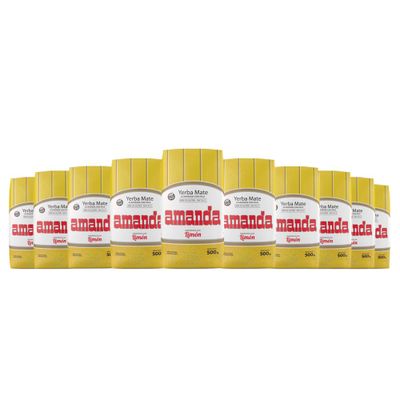 Imagen 1 del producto Pack 10 Yerba Mate Amanda sabor limón 500gr