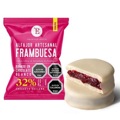 Imagen 2 del producto Alfajor Artesanal Frambuesa Choc Blanco Entrelagos 24x40 gr.