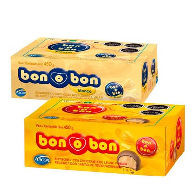 Imagen 1 del producto Pack 60 Bon o Bon Blanco / Leche 15 Gr
