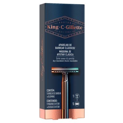 Máquina De Afeitar Clásica Gillette King C + 5 Navajas