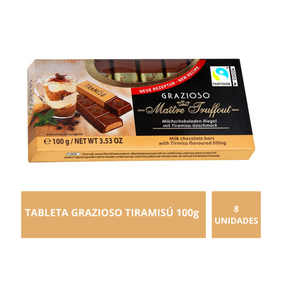 Imagen 2 del producto Pack Chocolate 8 unidades Tableta Grazioso tiramisu 100g