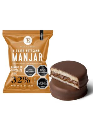 Imagen 2 del producto Alfajor Artesanal Manjar Leche Entrelagos 24x40 gr.