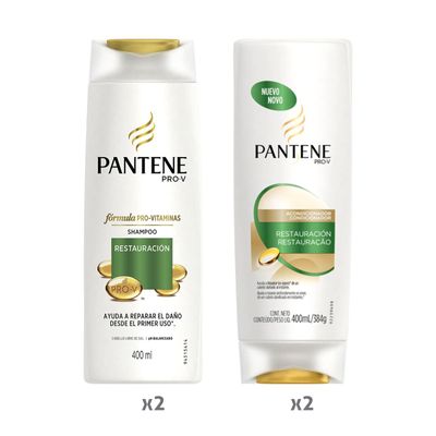 Pack Pantene Restauración 2 Shampoo 400ml + 2 Bálsamo 400ml
