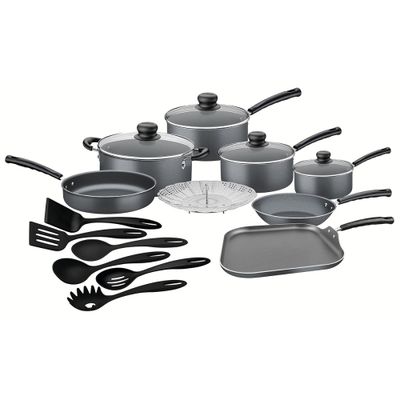 Batería De Cocina Juego De Ollas Tramontina 18 piezas Gris
