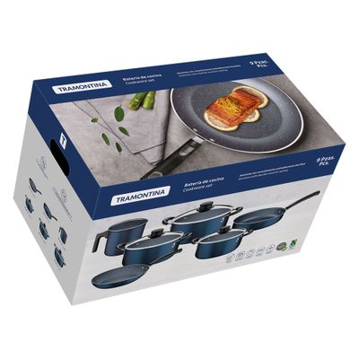 Imagen 2 del producto Tramontina Batería De Cocina 9 Piezas Azul