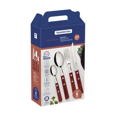 Imagen 2 del producto Juego De Cubiertos Tramontina Polywood 24 piezas