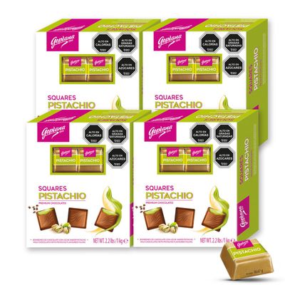Pack 4 Cajas Bombon Chocolate Goplana 1 Kg Sabor Pistacho