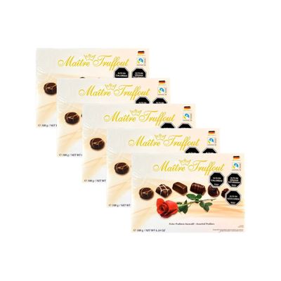 Pack 5 Chocolate Bombón Pralines Surtidos rosa 180g