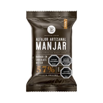 Alfajor Artesanal Manjar Bitter Entrelagos 24x40 gr.