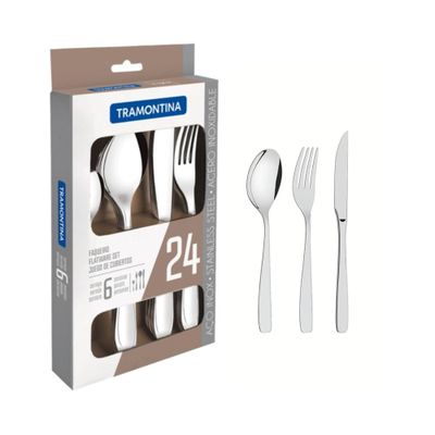 Imagen 2 del producto Juego Cubiertos Tramontina 24 Piezas acero inoxidable
