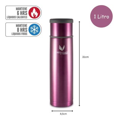 Imagen 2 del producto Termo Líquido Thermos Acero Inoxidable 1lt Púrpura