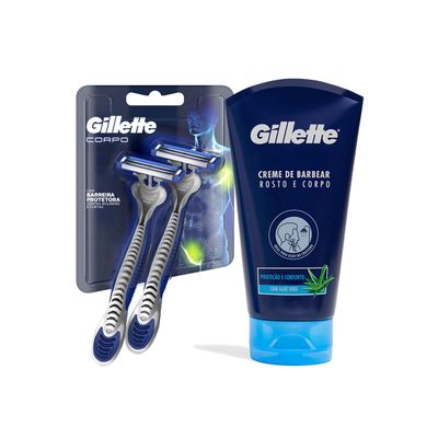 Pack Afeitado Cuerpo Gillette Máquina Desechable X 2ud+crema