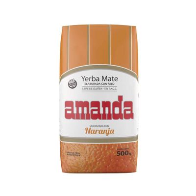 Imagen 2 del producto Pack 10 Yerba Mate Amanda sabor naranja 500gr