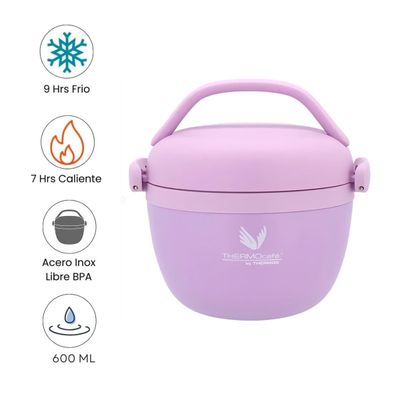 Imagen 2 del producto Termo De Comida Acero Inoxidable Domo Morado 600 ml Thermos
