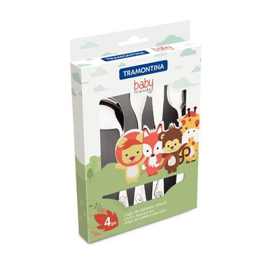 Imagen 1 del producto Juego de cubiertos para niños Tramontina 4 piezas
